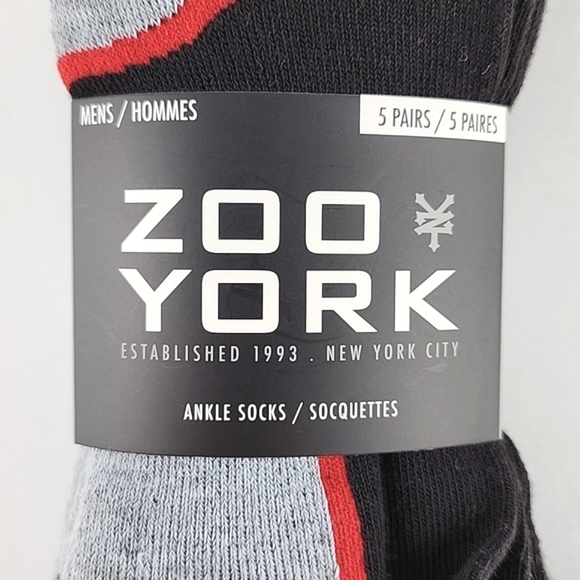 Zoo York Men's Ankle Socks 5 Pairs Multi Coloured Shoe size 6-12 - Picture 2 of 8
